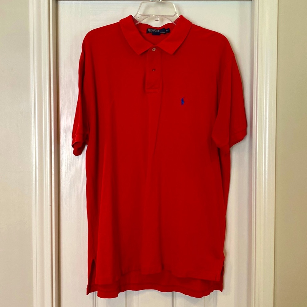 Men’s polo, red orange, size XL
